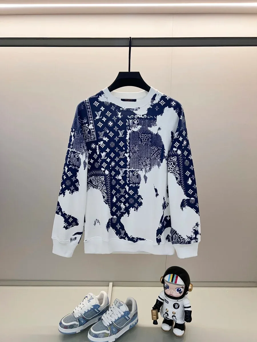 Louis Vuitton Tabi World Map Print Sweatshirt White/Blue