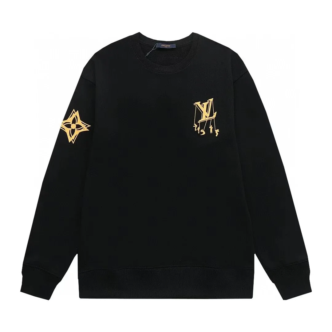 Louis Vuitton Black Gold LV Logo Crewneck Sweatshirt