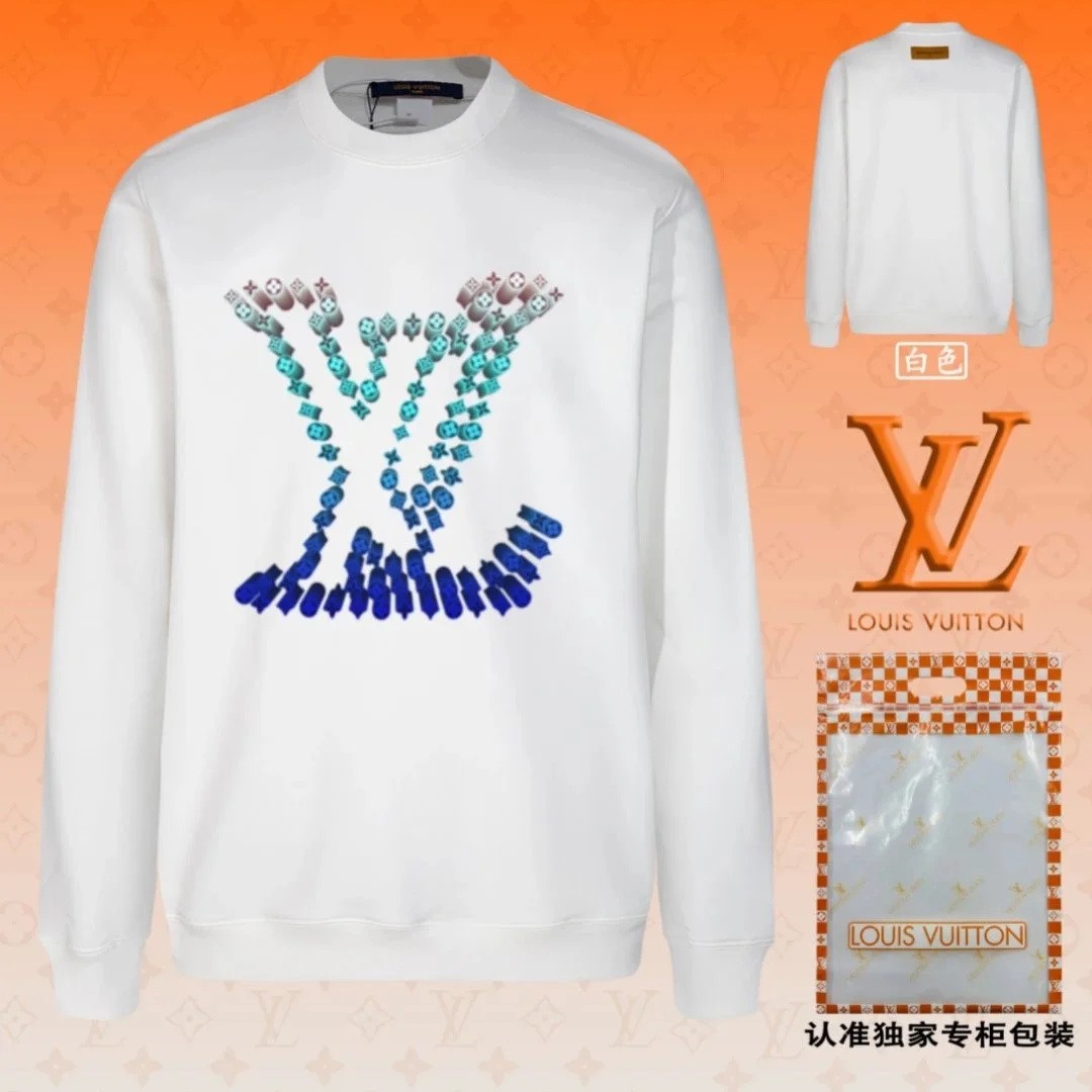 Louis Vuitton LV Monogram Print Crewneck Sweatshirt White