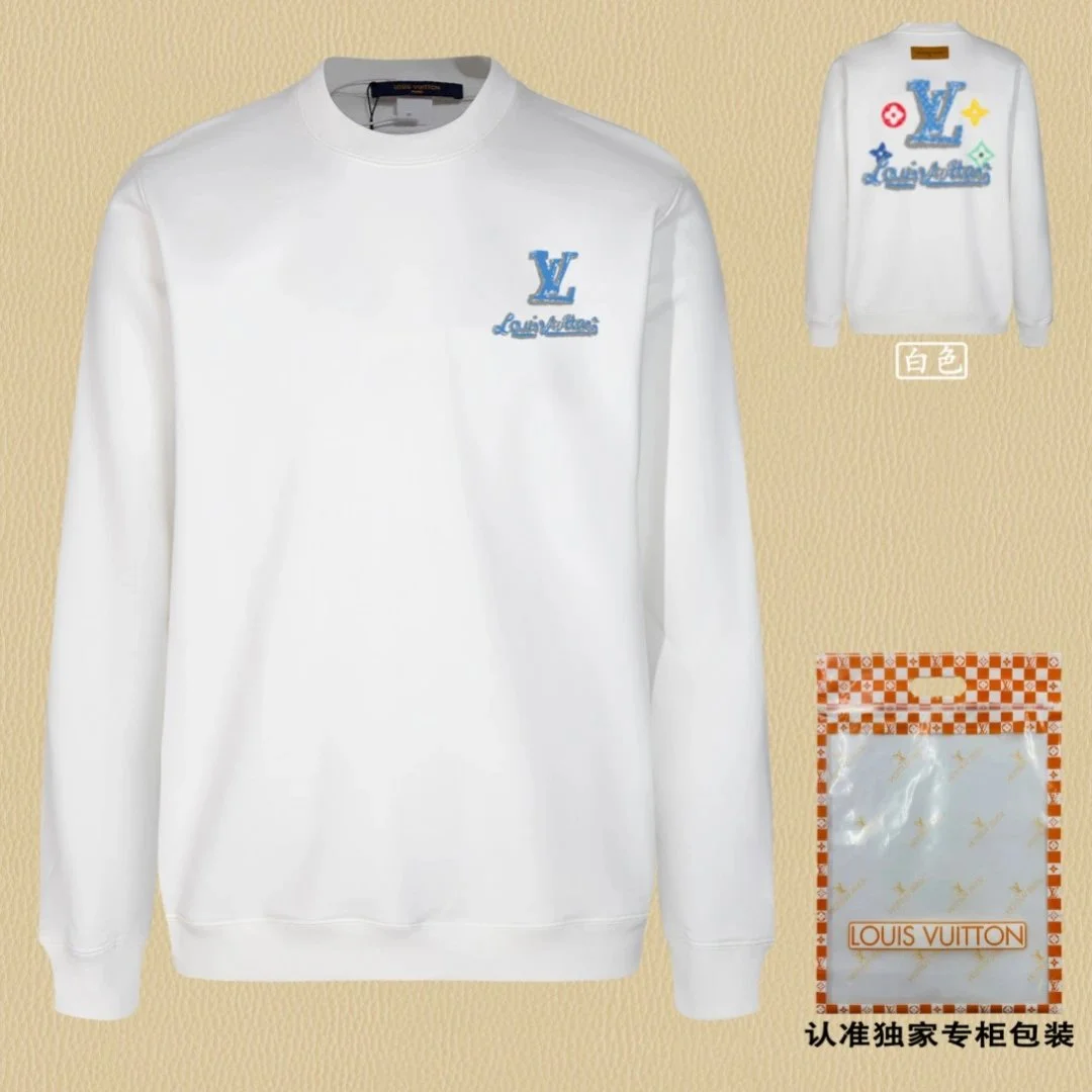 Louis Vuitton White LV Embroidered Crewneck Sweatshirt