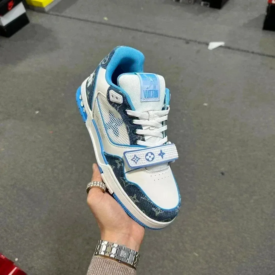 Louis Vuitton LV Trainer Blue Denim Sneakers