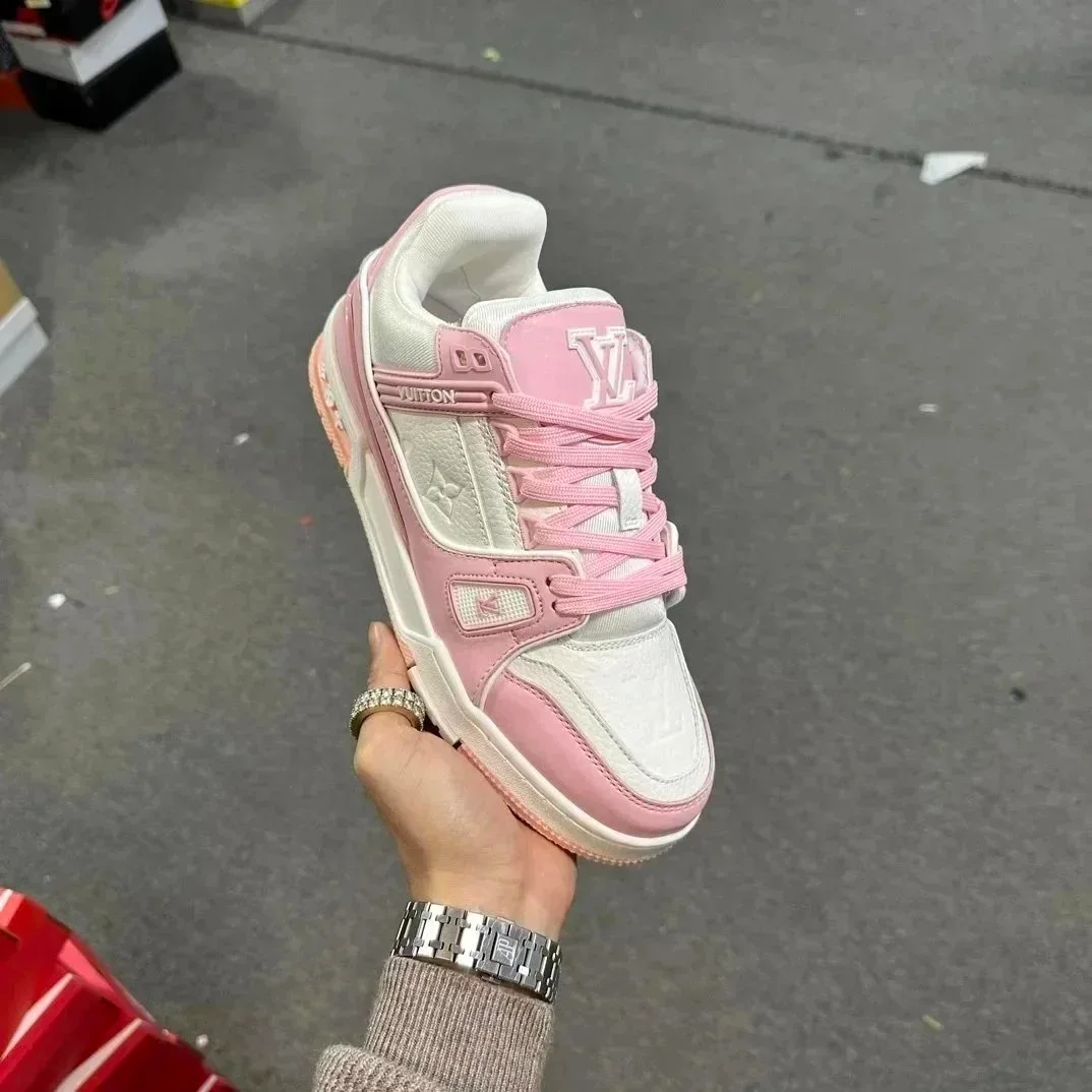Louis Vuitton LV Trainer Pink & White Sneakers
