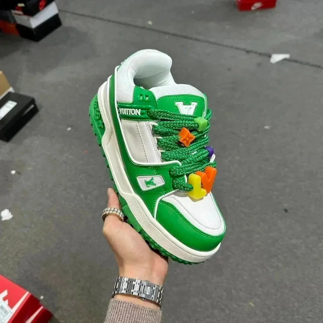 Louis Vuitton LV Trainer Green White Sneakers