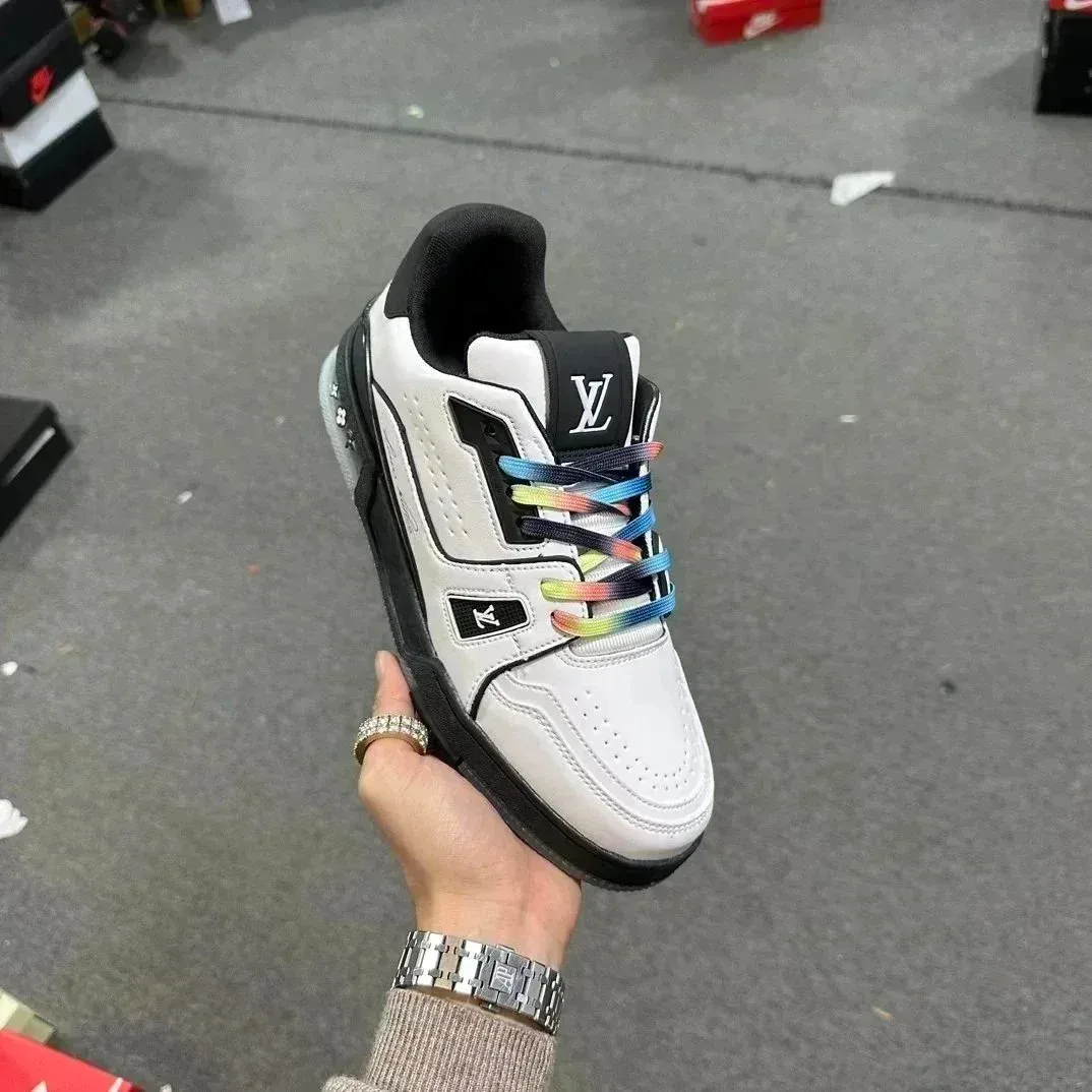 Louis Vuitton LV Trainer White Rainbow Laces Sneakers