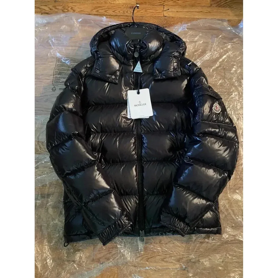 Moncler Black Glossy Puffer Parka