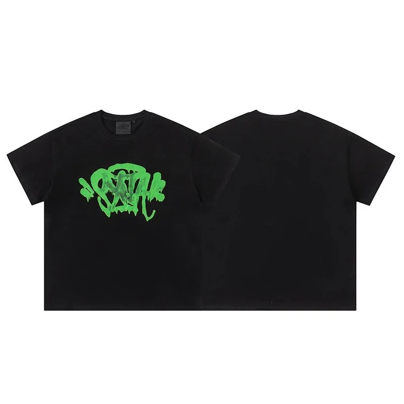 Black Green Graffiti Print Oversized T-Shirt