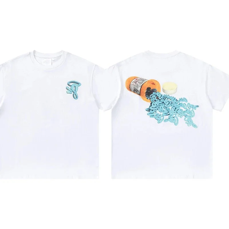 White 'Pill Bottle' Graphic T-Shirt