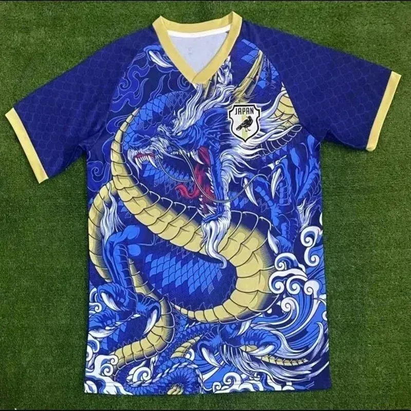 Dragon Print V-Neck Jersey Shirt