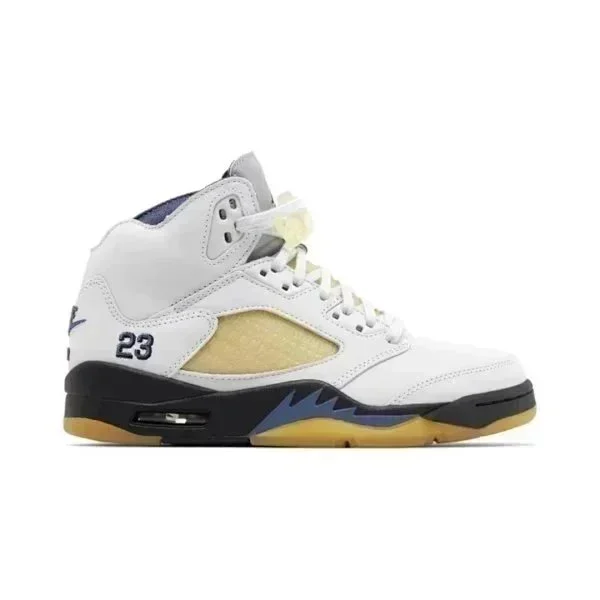 Nike Air Jordan 5 White/Gold Basketball Sneakers