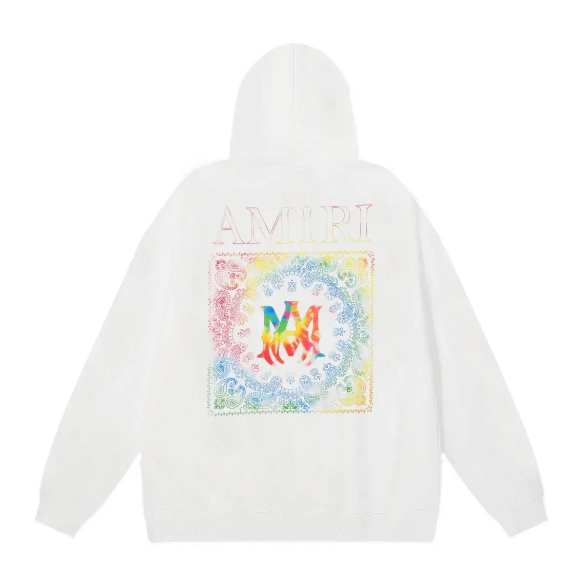 Amiri Rainbow Paisley Hoodie White