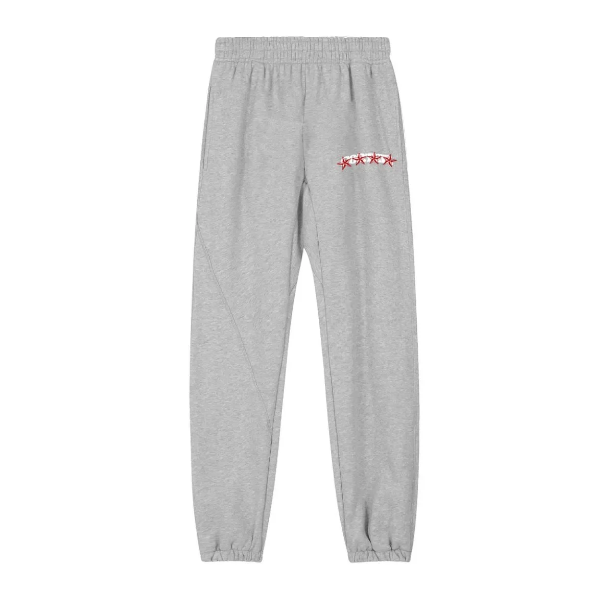 Grey Embroidered Star Sweatpants