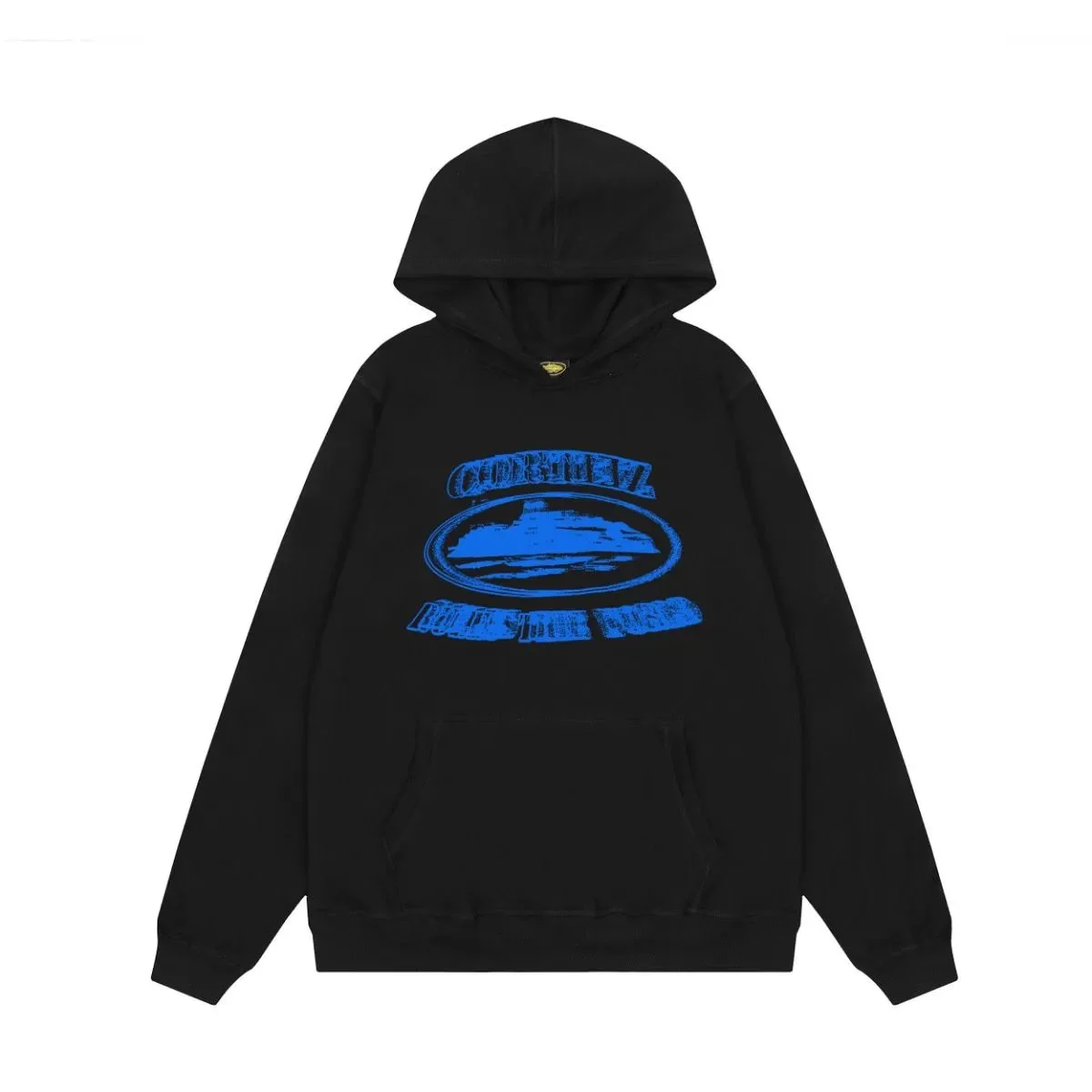 Black Blue Print Hoodie Sweatshirt