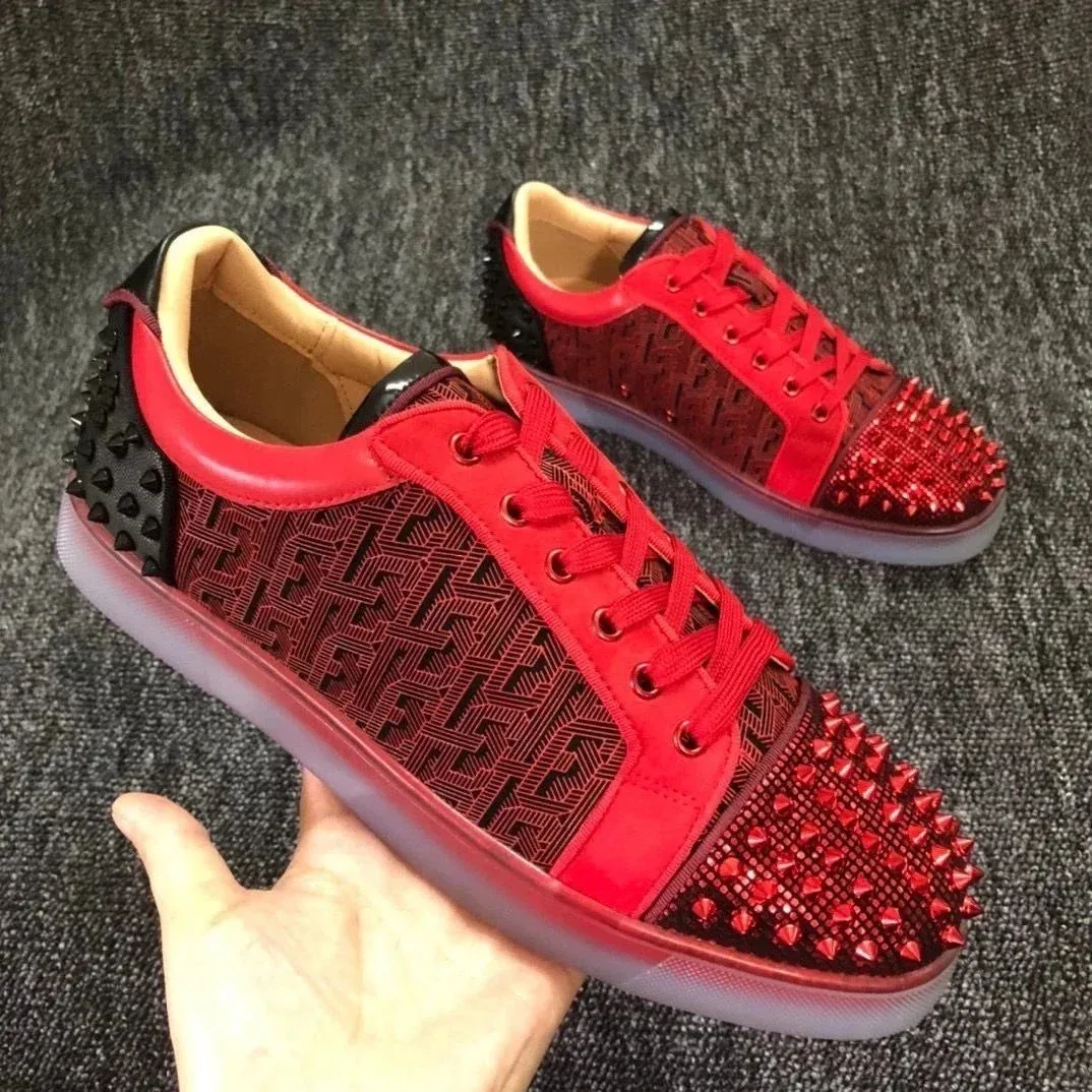 Christian Louboutin Loubi Red Spike Sneakers