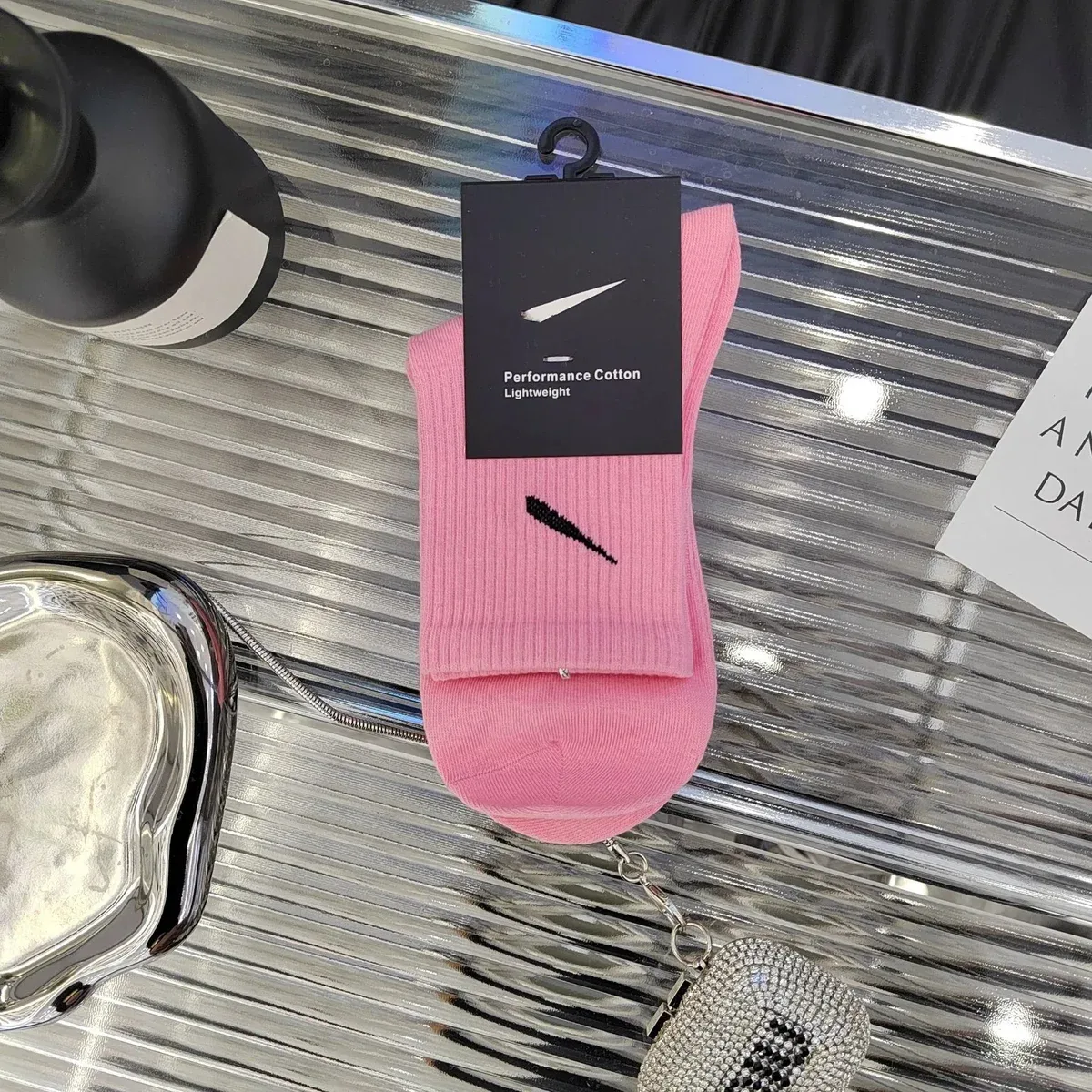 Nike Performance Cotton Lightweight Pink Socks
