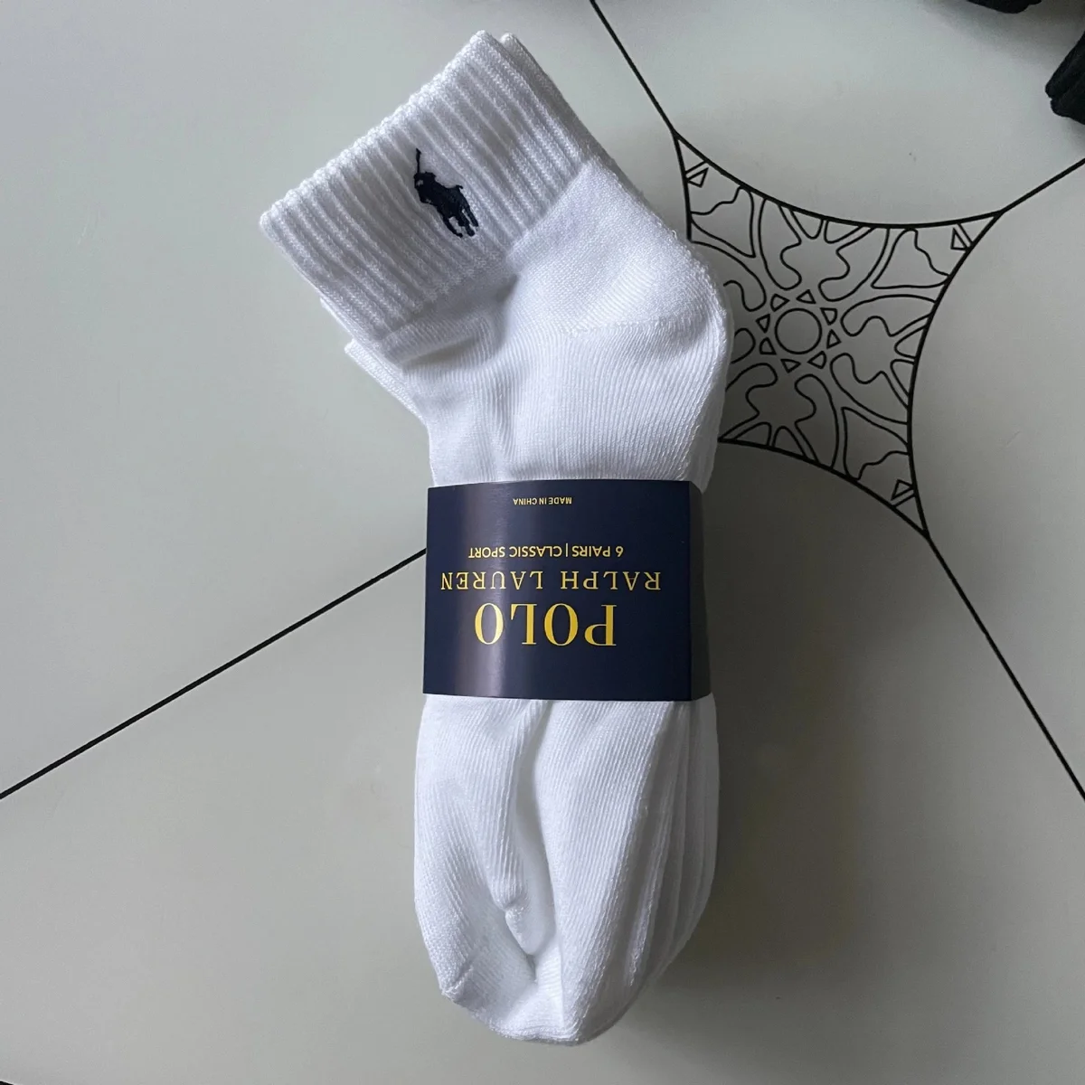 Polo Ralph Lauren White Classic Sport Socks