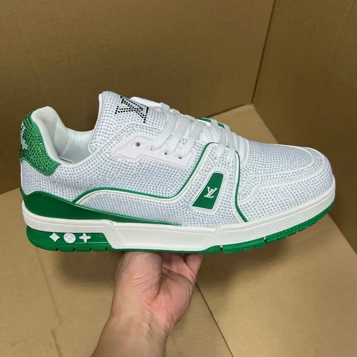 Louis Vuitton LV Trainer White/Green Sneakers