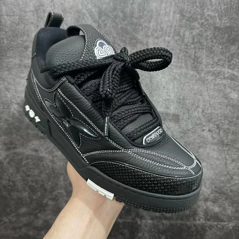 Louis Vuitton LV Trainer Black Leather Sneakers