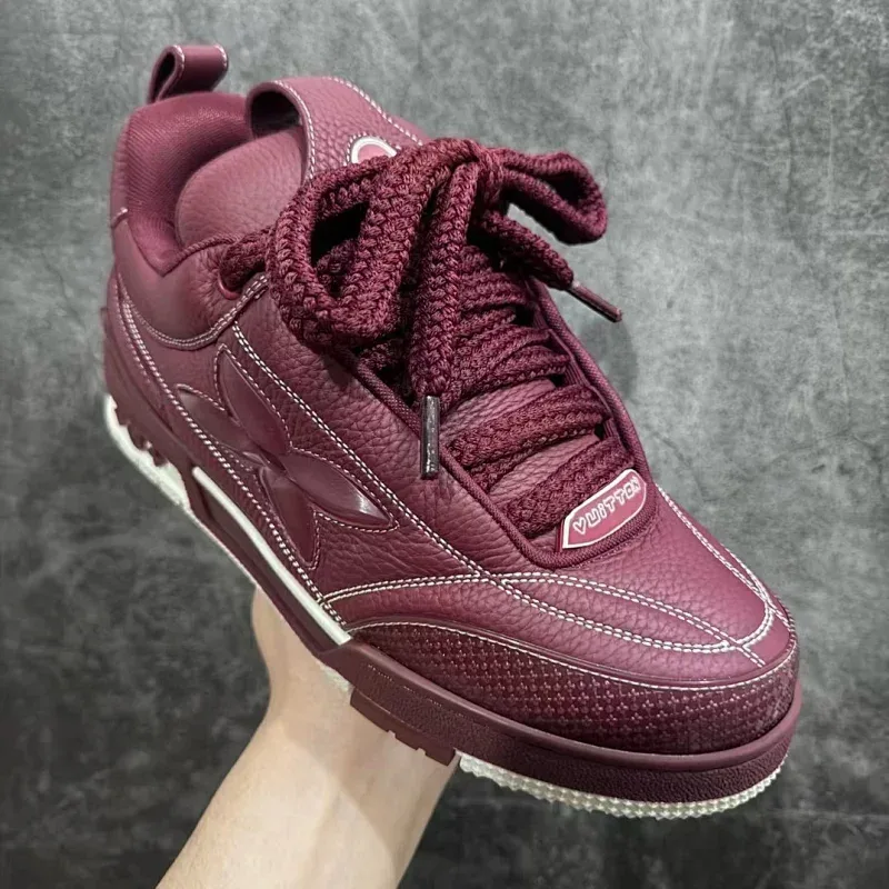 Unknown 2025-36 Burgundy Leather Sneakers