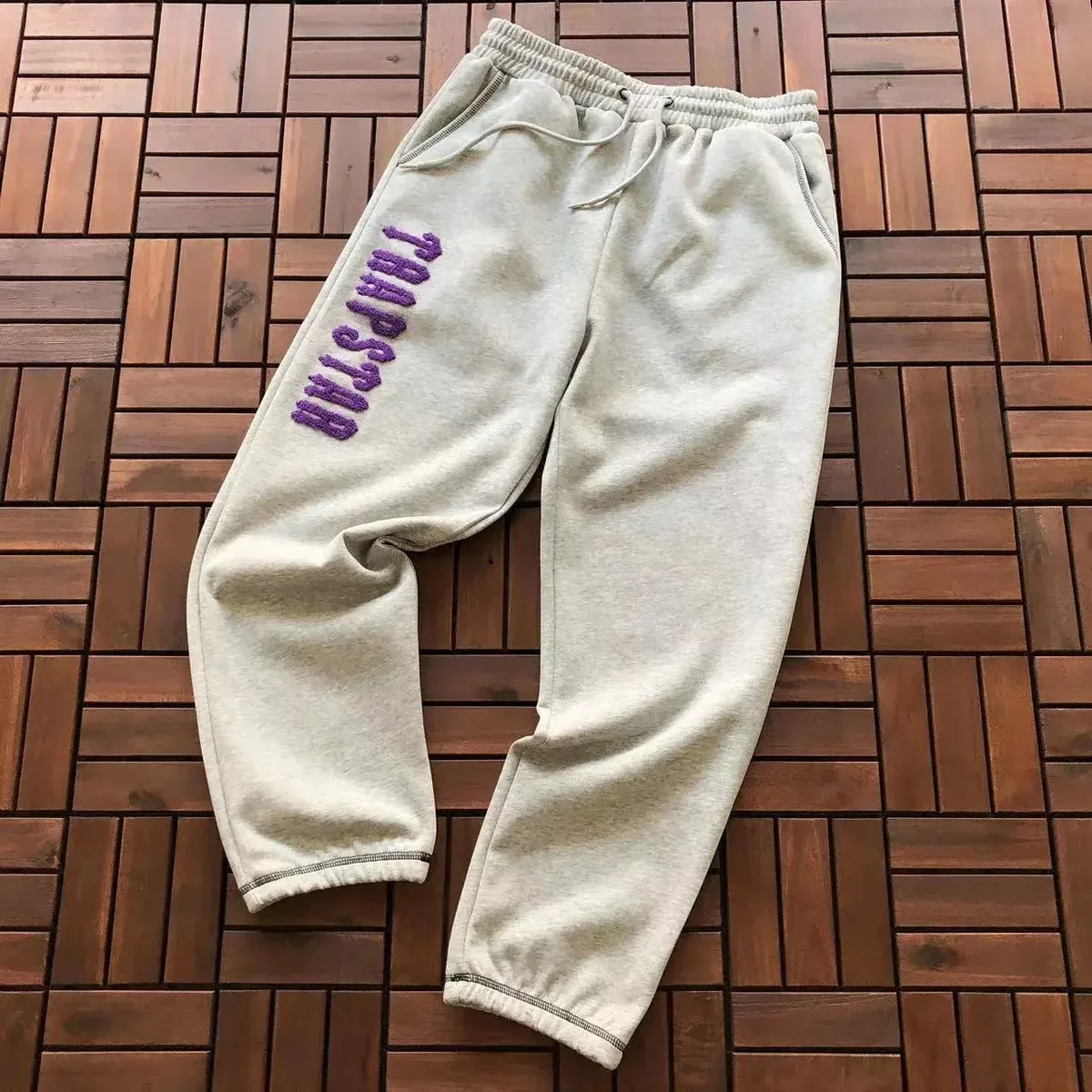 Trapstar Grey 'TRAPSTAR' Embroidered Sweatpants