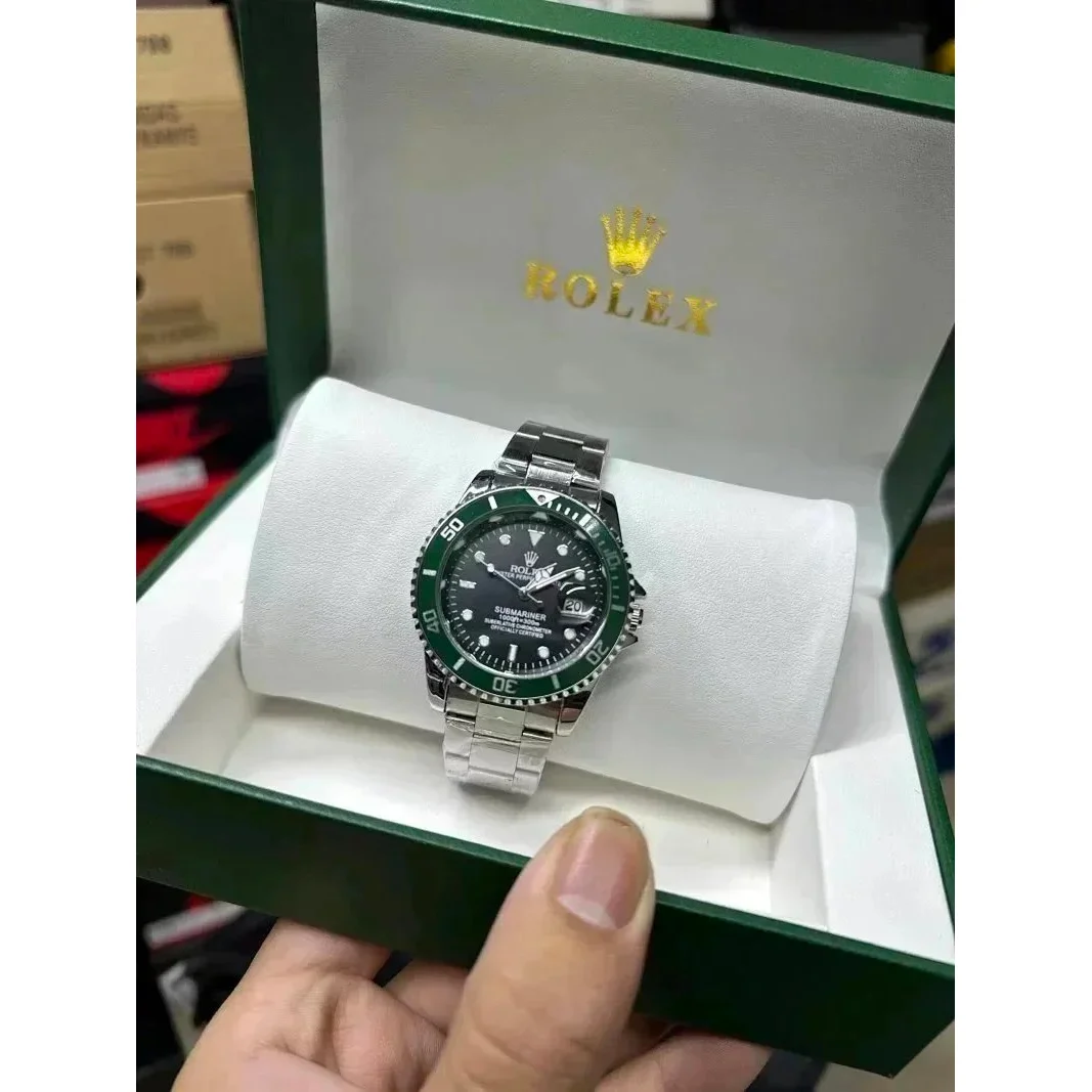 Rolex Submariner Green Black Stainless Steel Watch