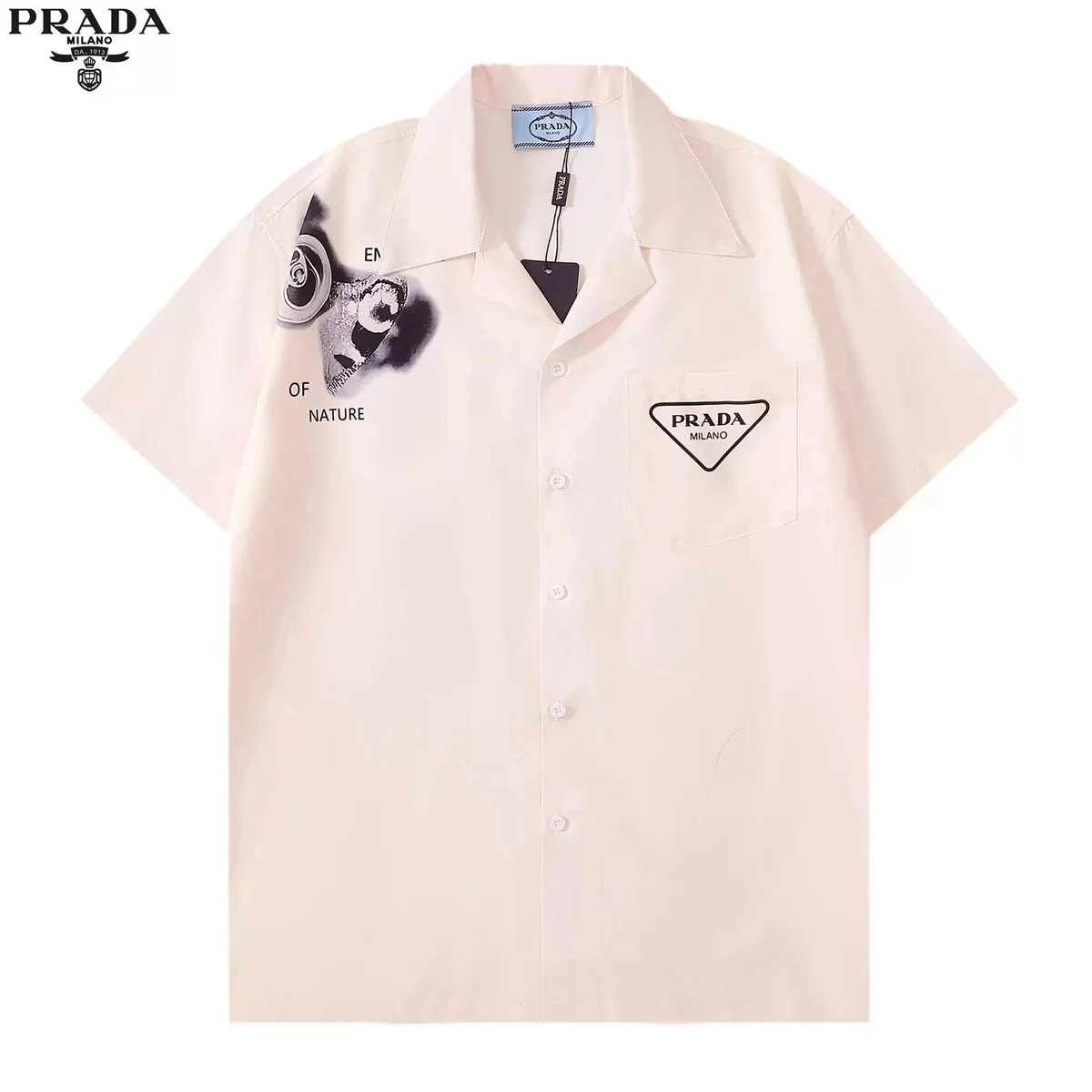 Prada End of Nature Beige Short Sleeve Shirt