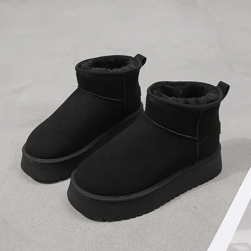 High-Top Black Snow Boots