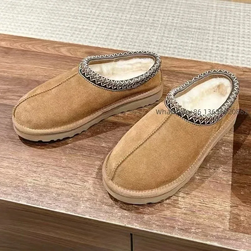 UGG Classic Short民族风平底栗色黑色花边鞋履