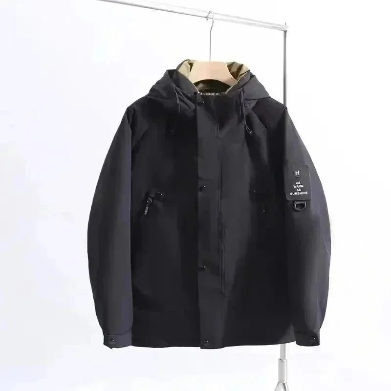 Unisex Black '7' Model Hooded Parka