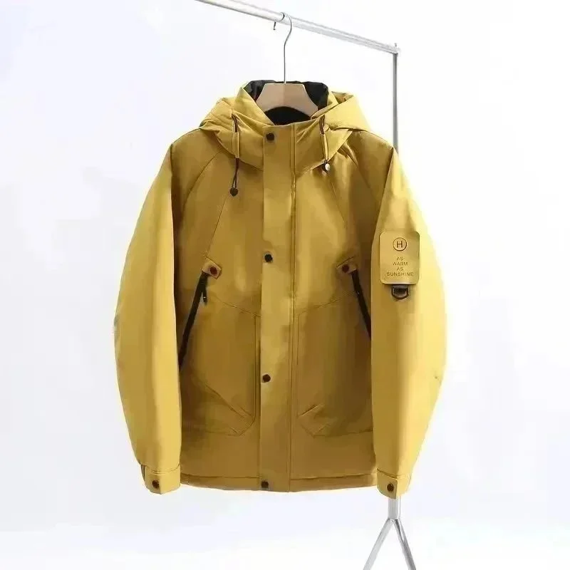 Unisex Mustard Yellow Hooded Parka