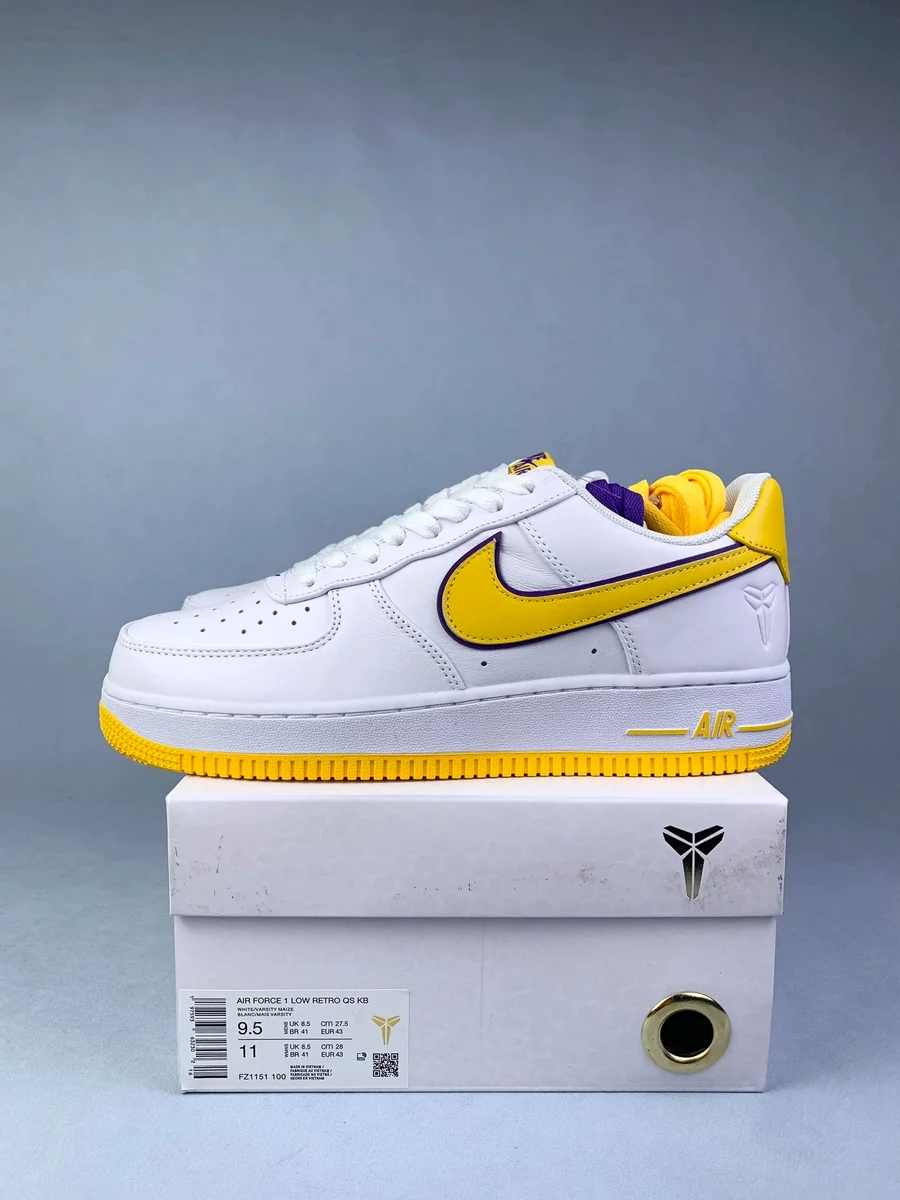 Nike Air Force 1 Low Retro Lakers White/Yellow Sneakers
