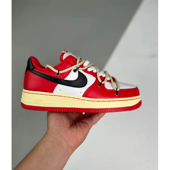 Nike Air Force 1 Red/White Black Triple Swoosh Sneakers