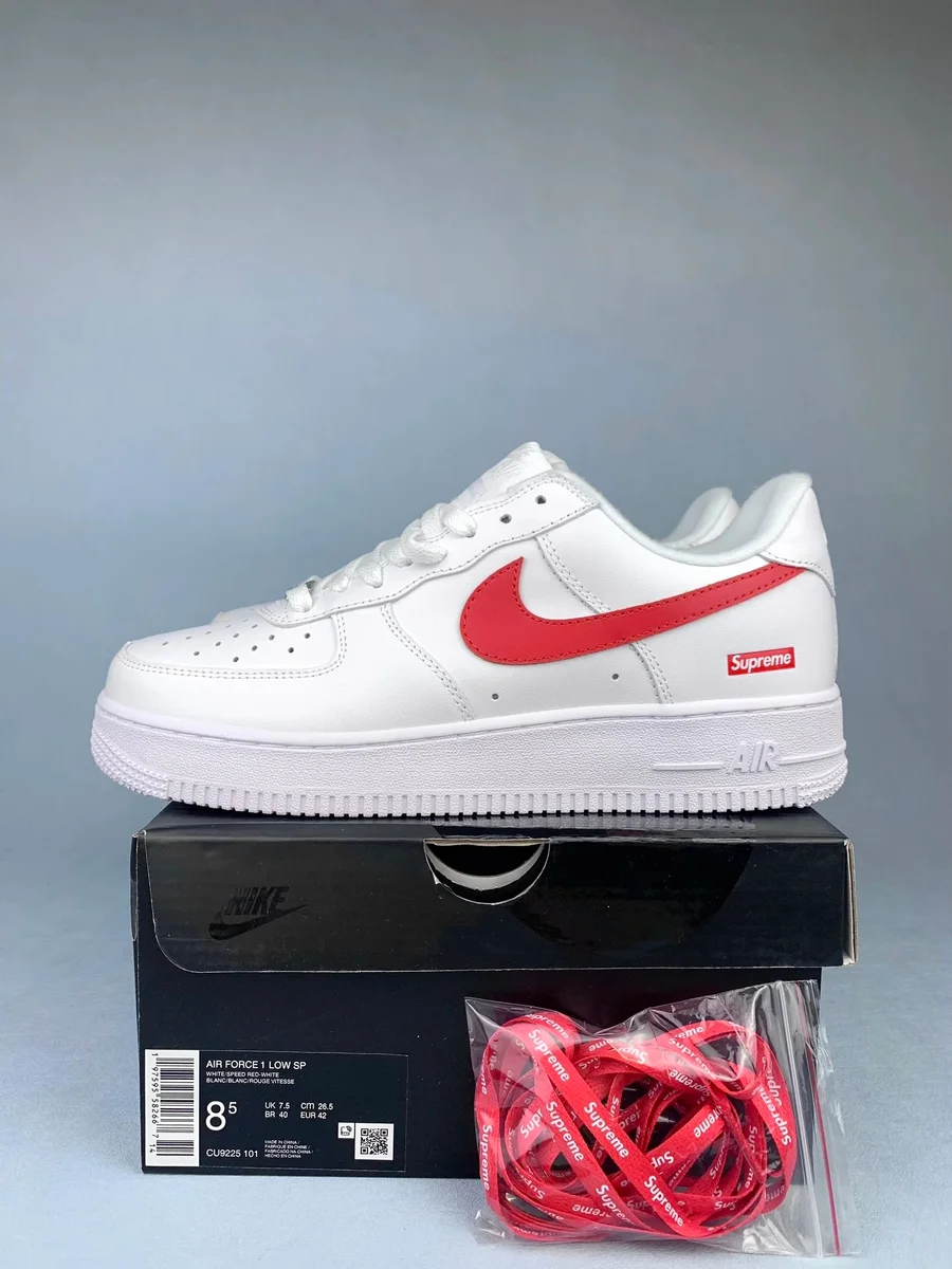 Nike Air Force 1 Low Supreme White/Red Sneakers