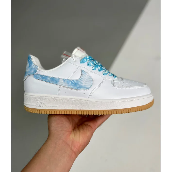 Nike Air Force 1 White/Tie-Dye Wings Sneakers