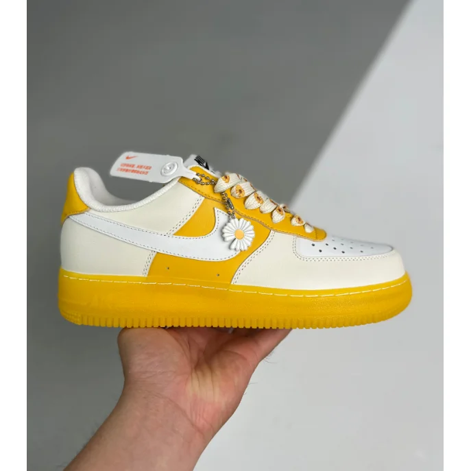 Nike Air Force 1 Yellow Daisy Sneakers