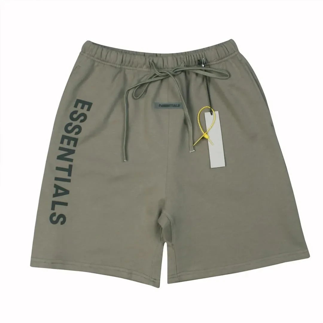 Fear of God Essentials Olive Cotton Shorts