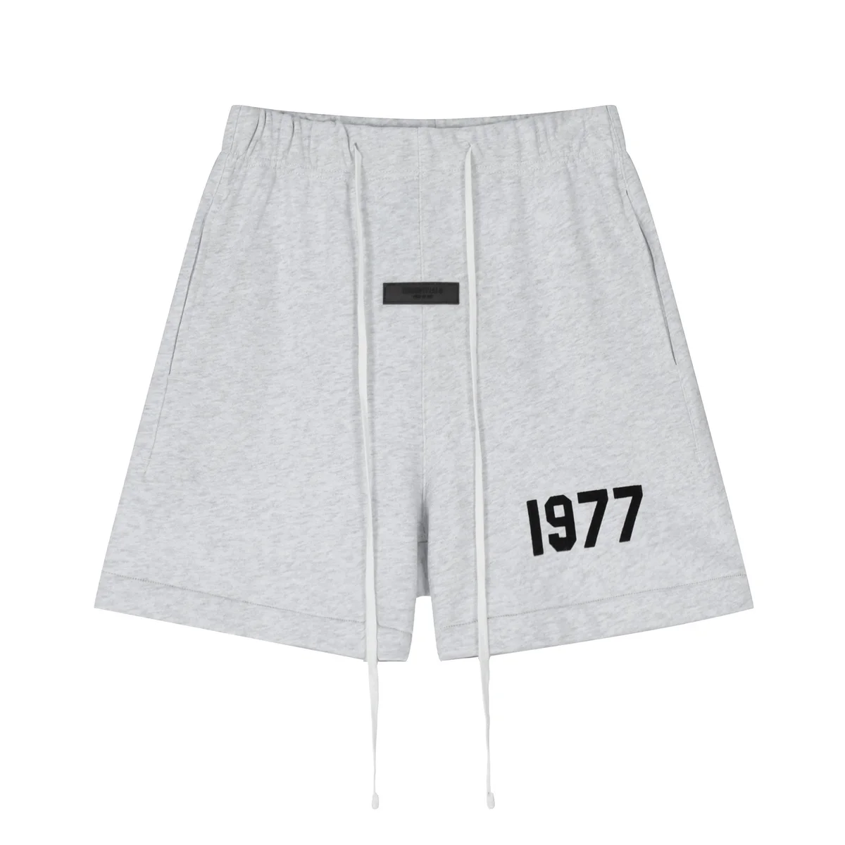 Unisex Grey '1977' Print Shorts