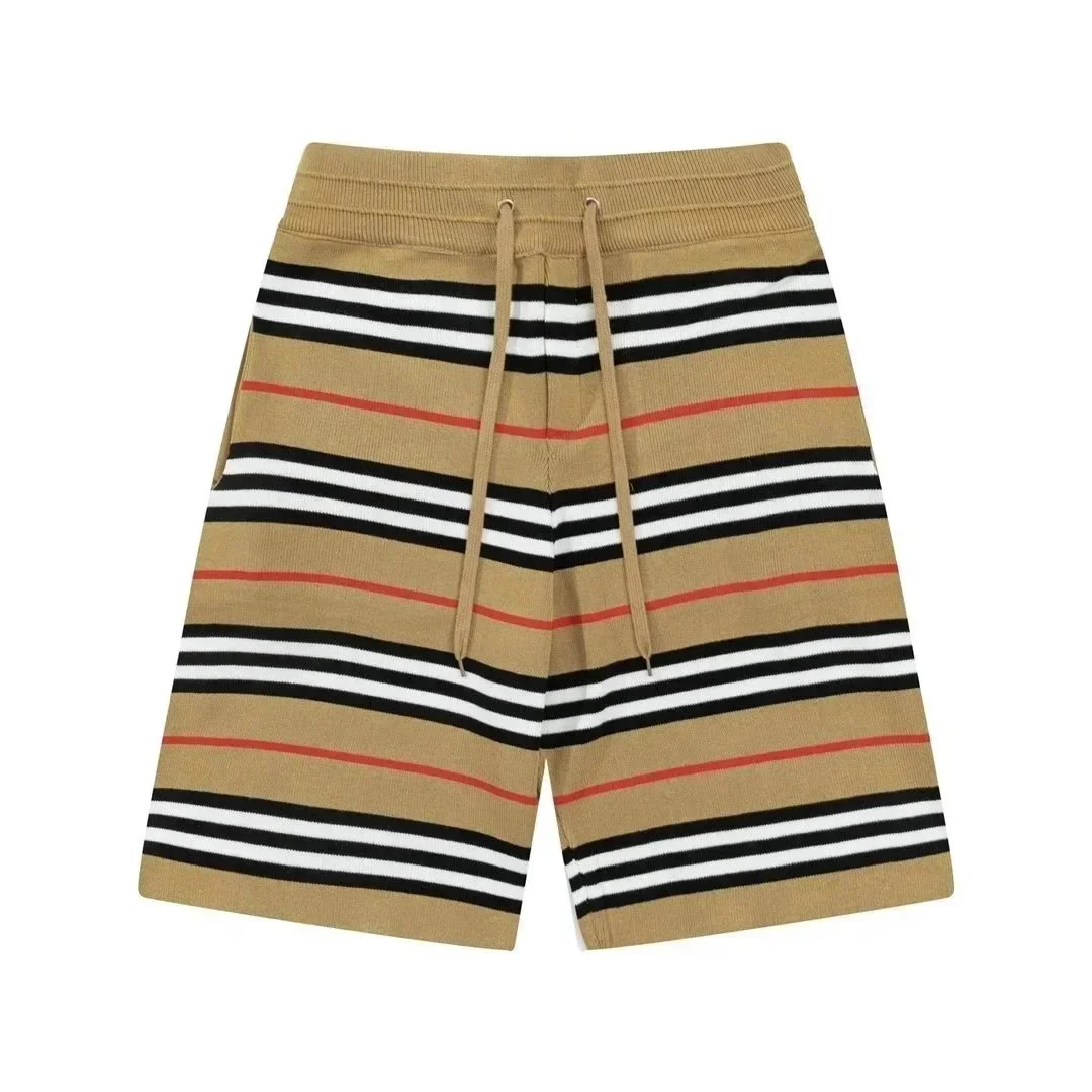 Burberry TB Monogram Striped Shorts Beige