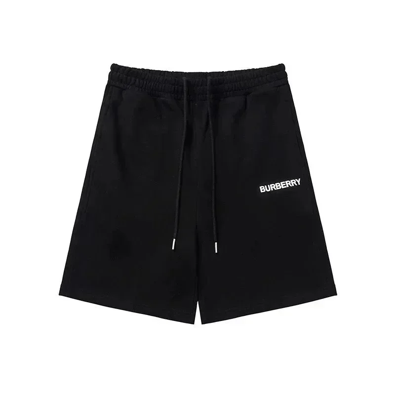Burberry Black Logo Embroidered Shorts