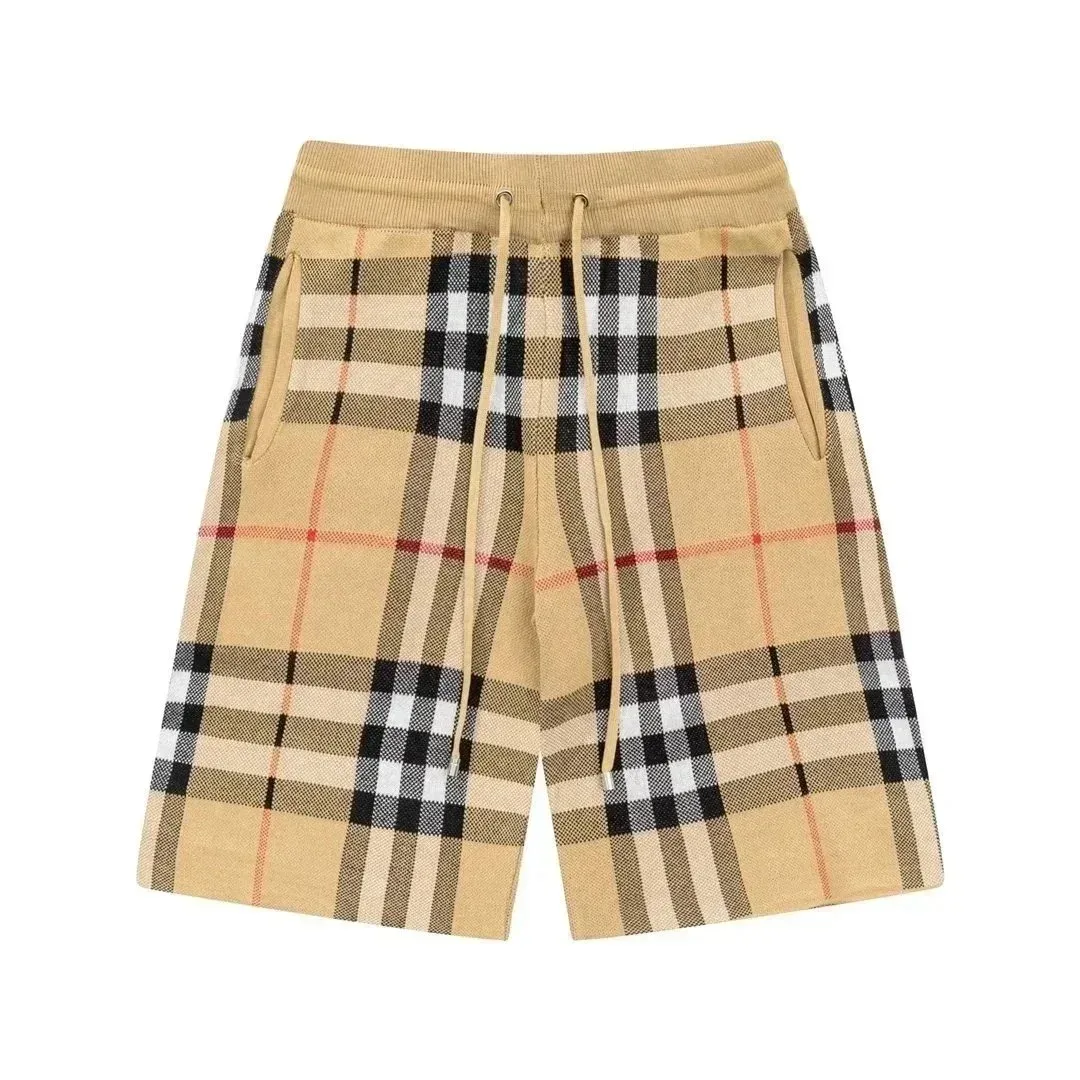 Burberry TB Monogram Plaid Shorts Beige