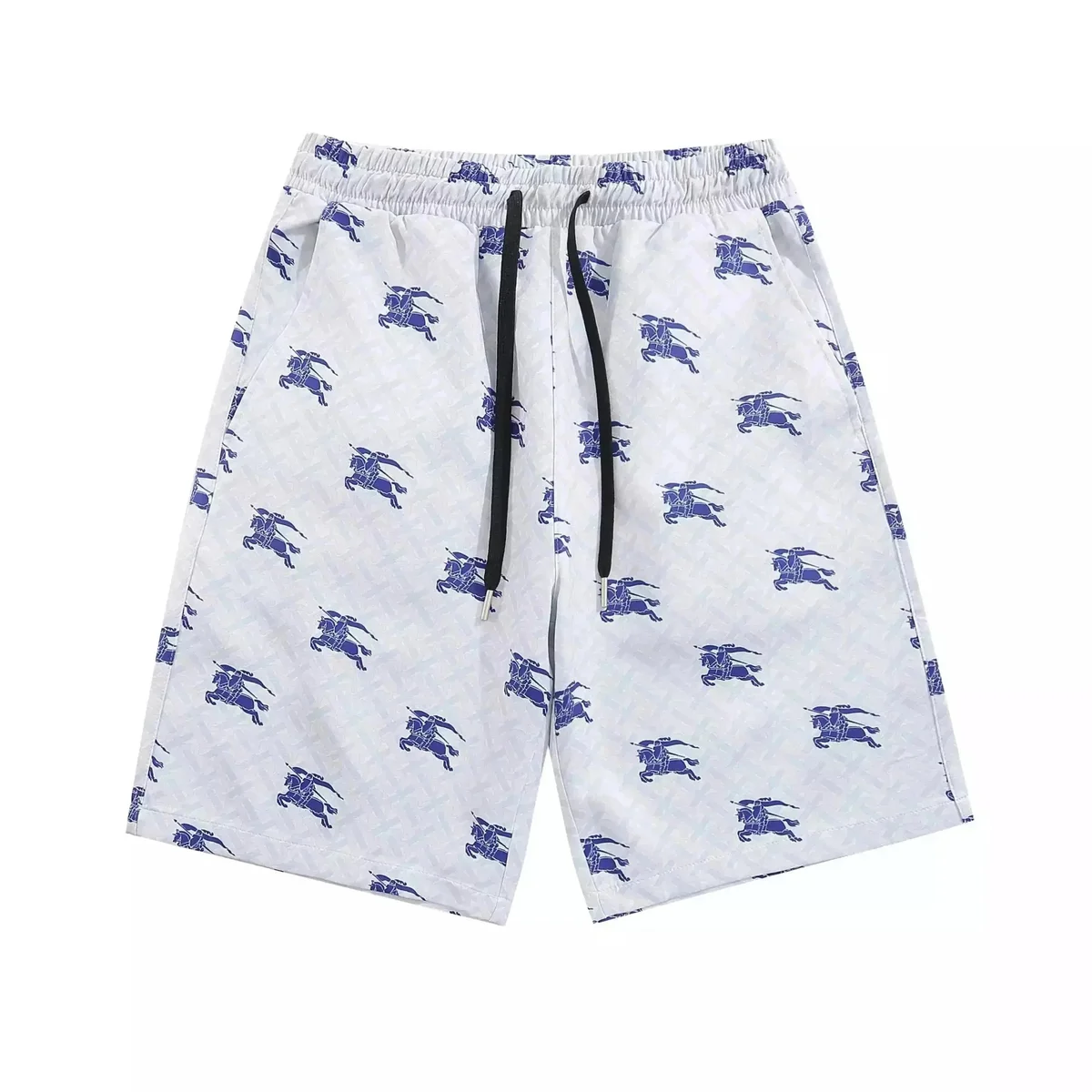 Burberry TB Monogram White & Blue Patterned Shorts