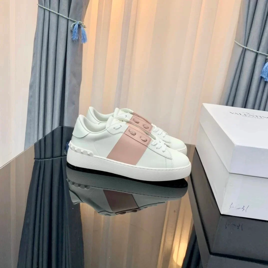 Valentino Rockstud Open White/Pink Sneakers