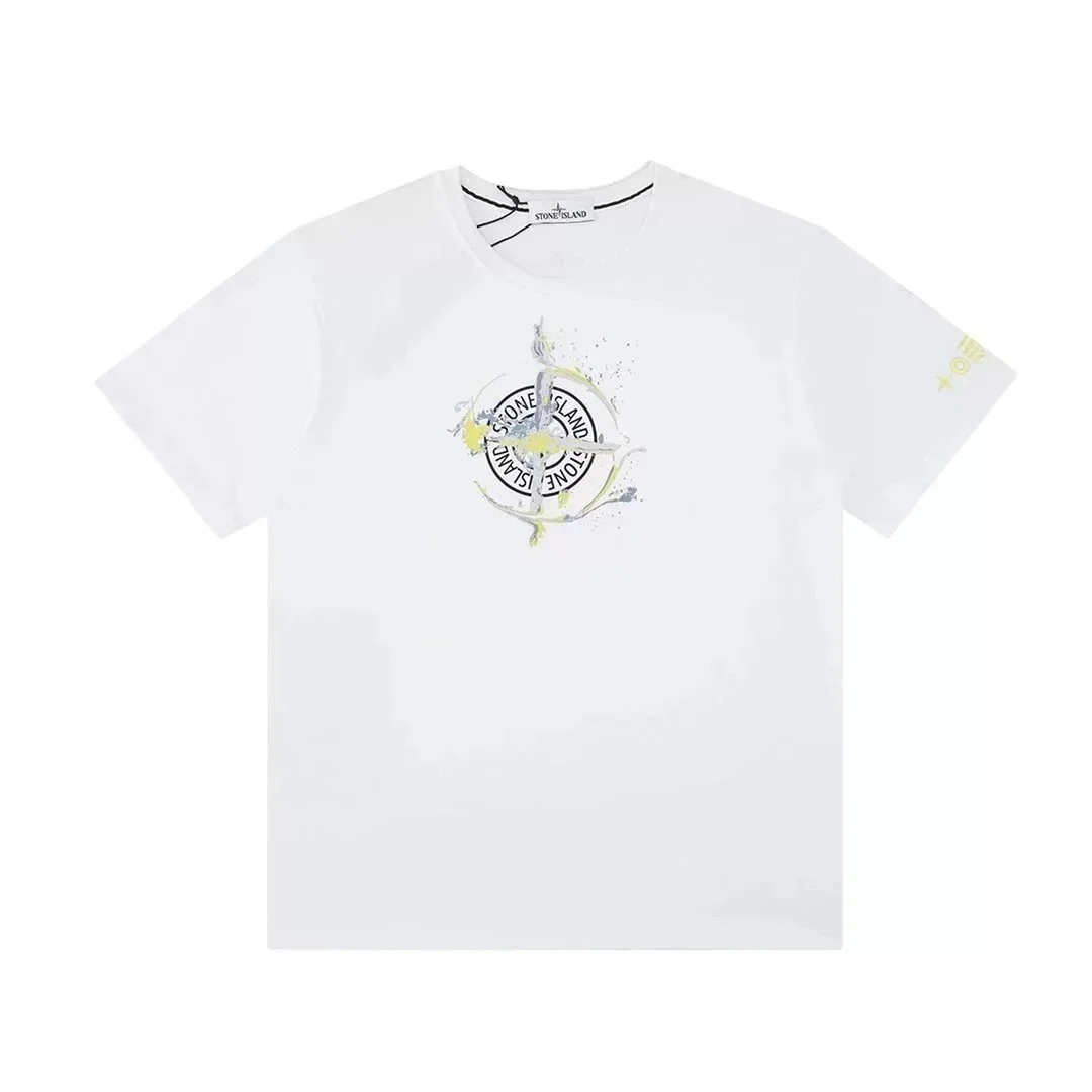 Stone Island White Logo T-Shirt