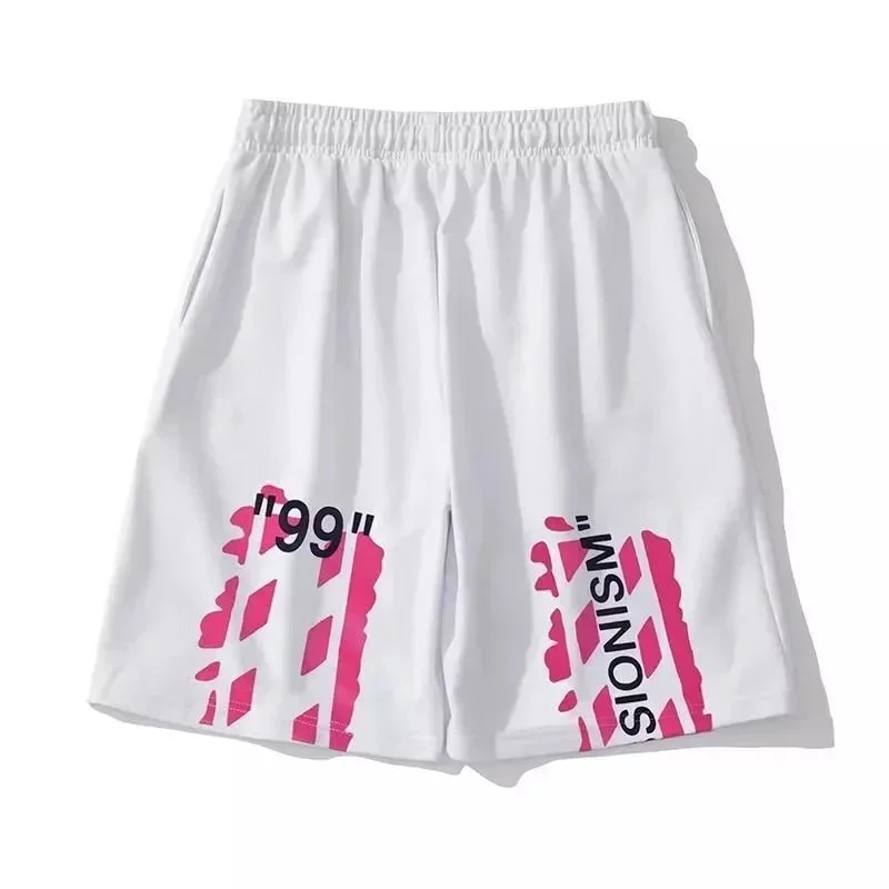 White '99 SIONISM' Printed Shorts