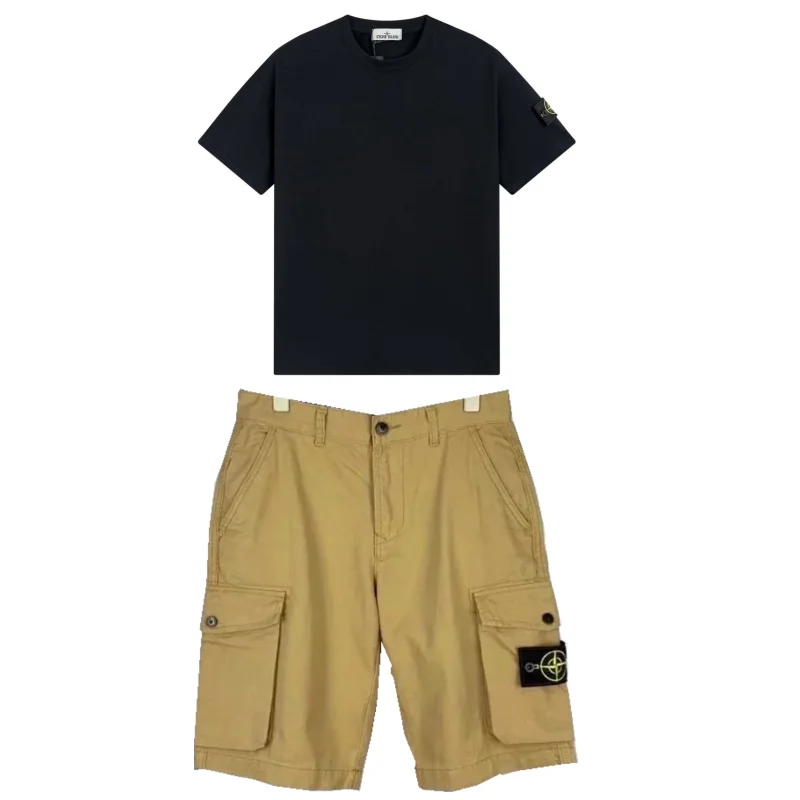 Stone Island 68-15 Black & Khaki Co-ord Set