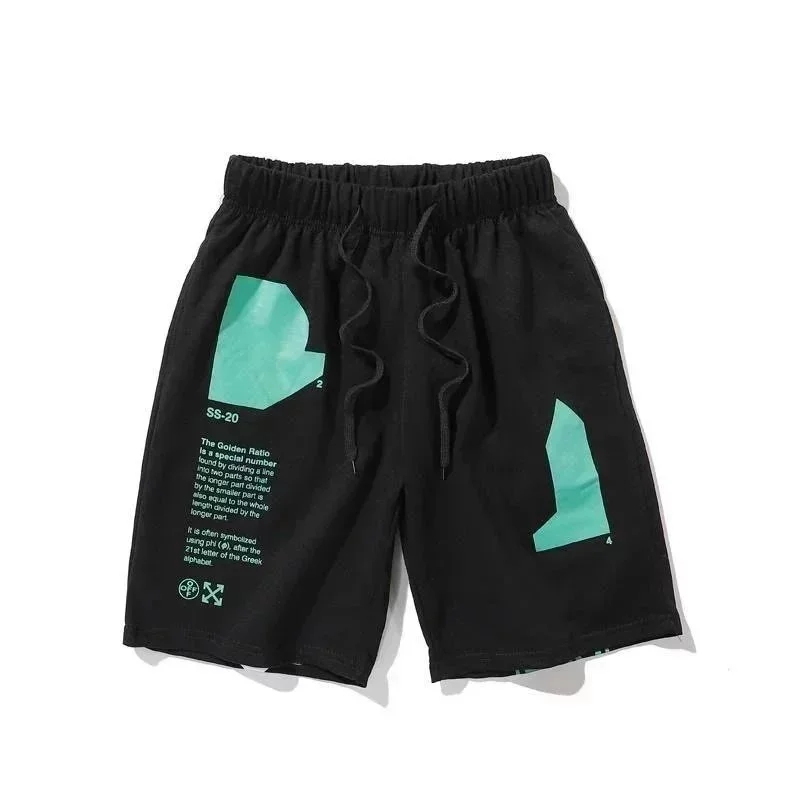 Black SS-20 Shorts with Green Print Casual