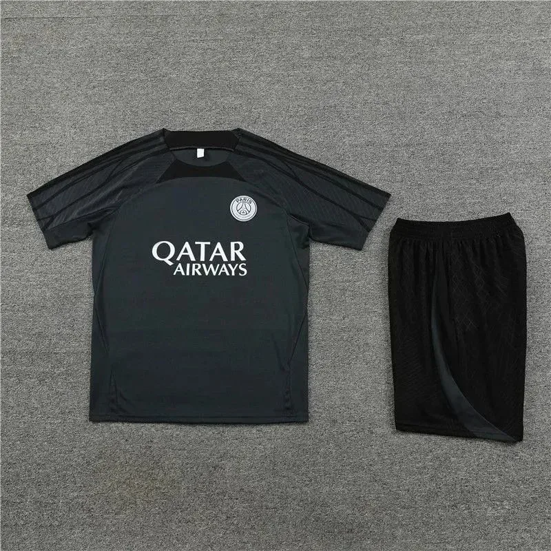 Adidas Classic Football Black Soccer Jersey & Shorts Set