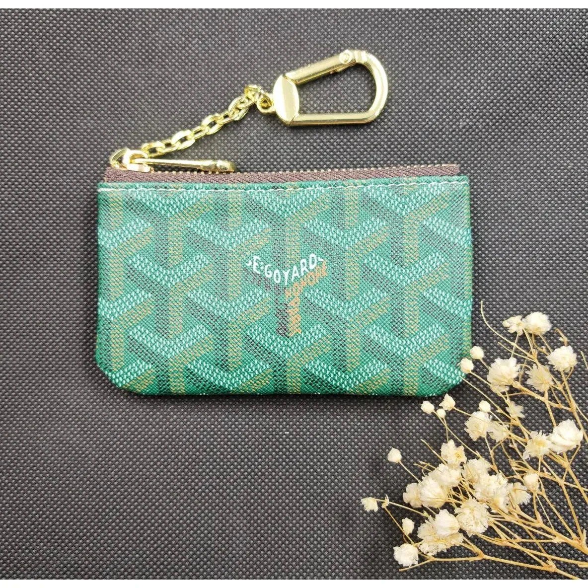 Goyard Green Goyardine Key Pouch