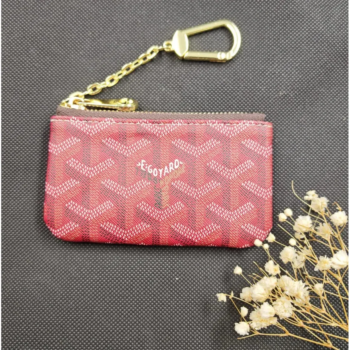 Goyard Goyardine Key Pouch Red