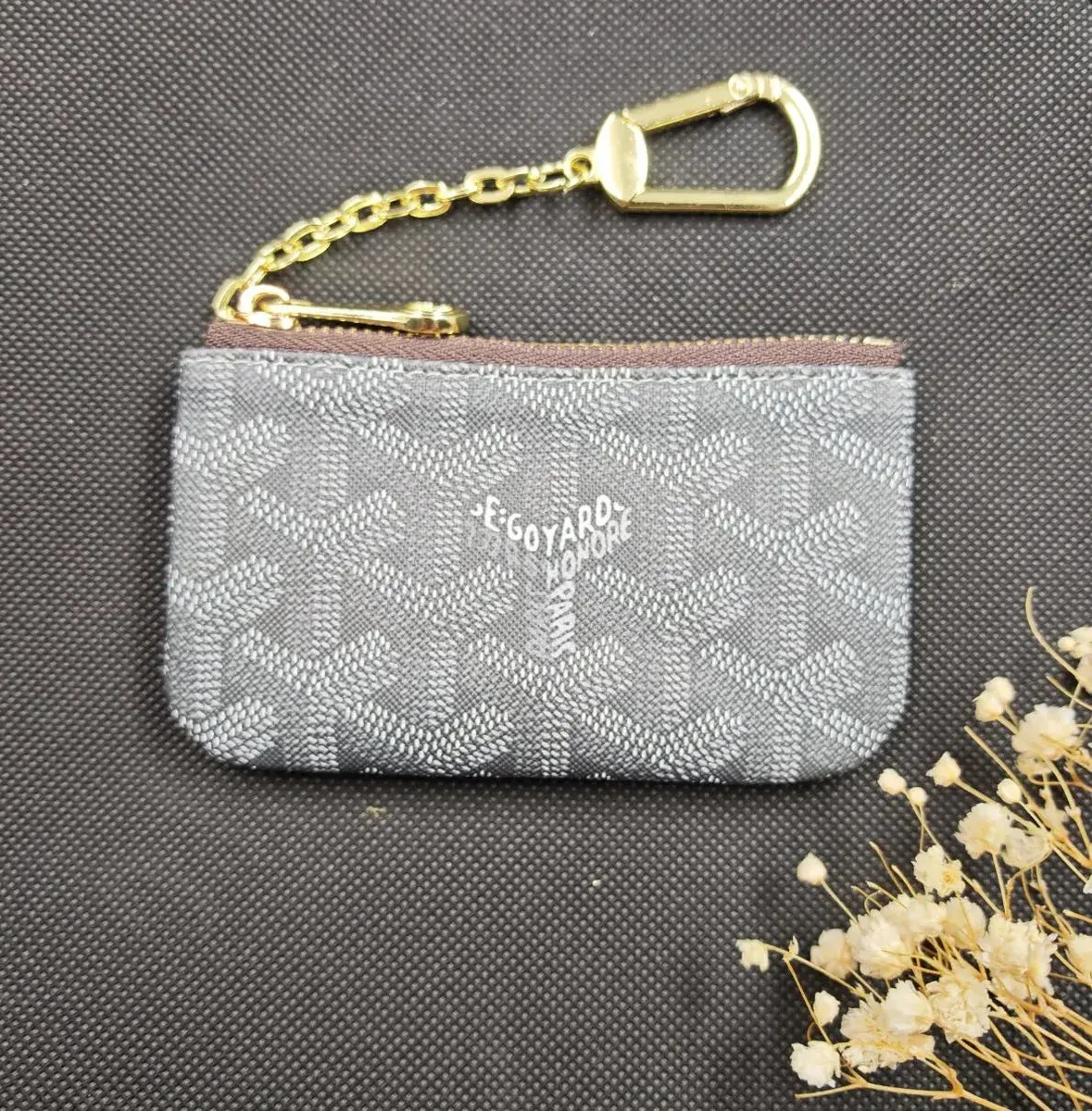 Goyard Goyardine Key Pouch Grey
