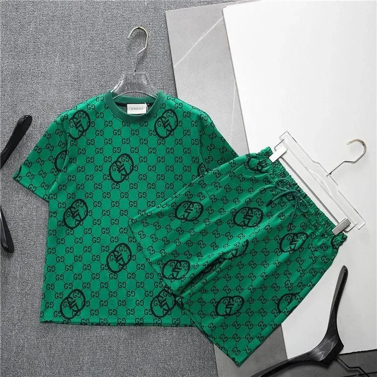 Gucci GG Monogram Green Shorts Set